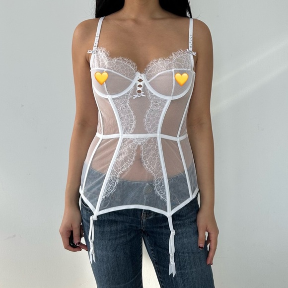 BNWT Victoria's Secret I Do White Bridal Lingerie Corset Top - 36B - Picture 2 of 6